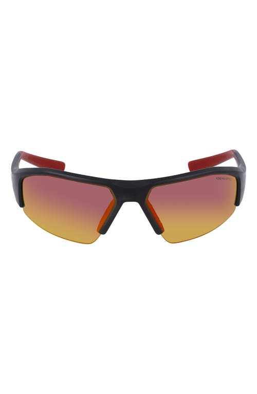 Skylon Ace 22 70mm Rectangular Sunglasses in Matte Black/Red Mirror