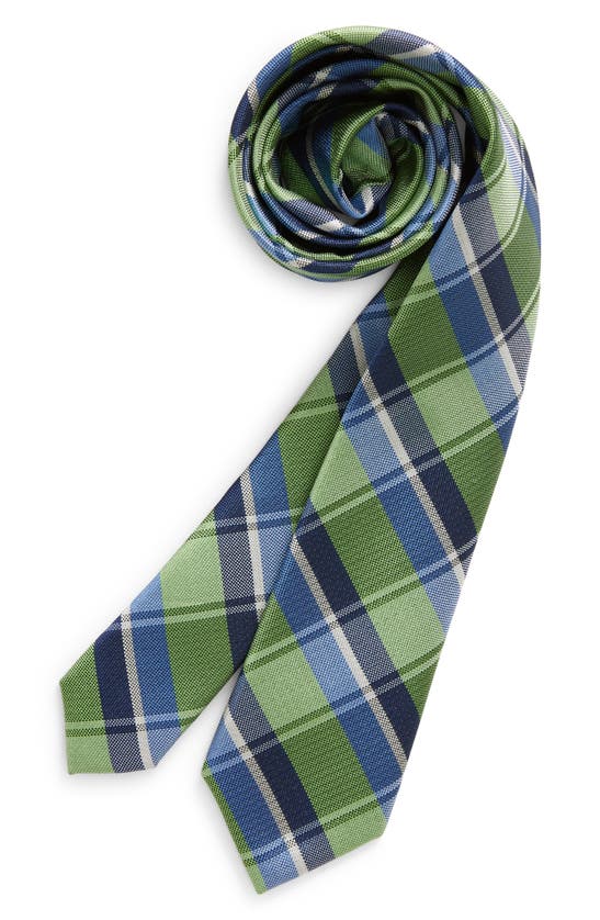 Nordstrom Kids' Del Mar Plaid Silk Blend Tie In Green