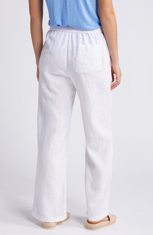Caslon Drawstring Wide Leg Linen Pants In White