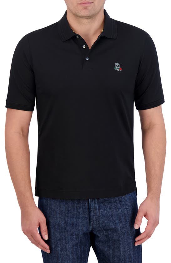 Shop Robert Graham The Player Solid Cotton Jersey Polo In Black