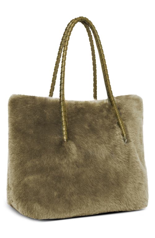 Aimee Kestenberg Embrace Genuine Shearling Tote In Kelp Shearling