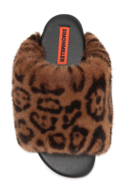SIMON MILLER SIMON MILLER LEOPARD FAUX FUR BUBBLE SLIDE SANDAL