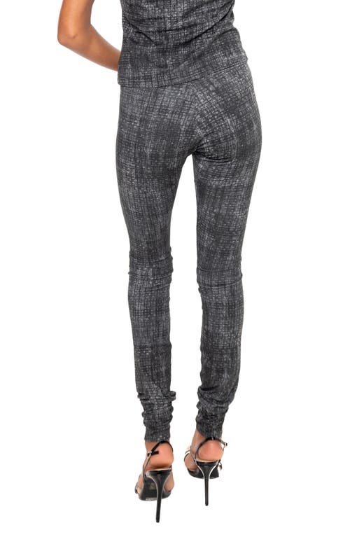 Dai Moda Legwarmer Stretch Cotton Leggings In Charcoal