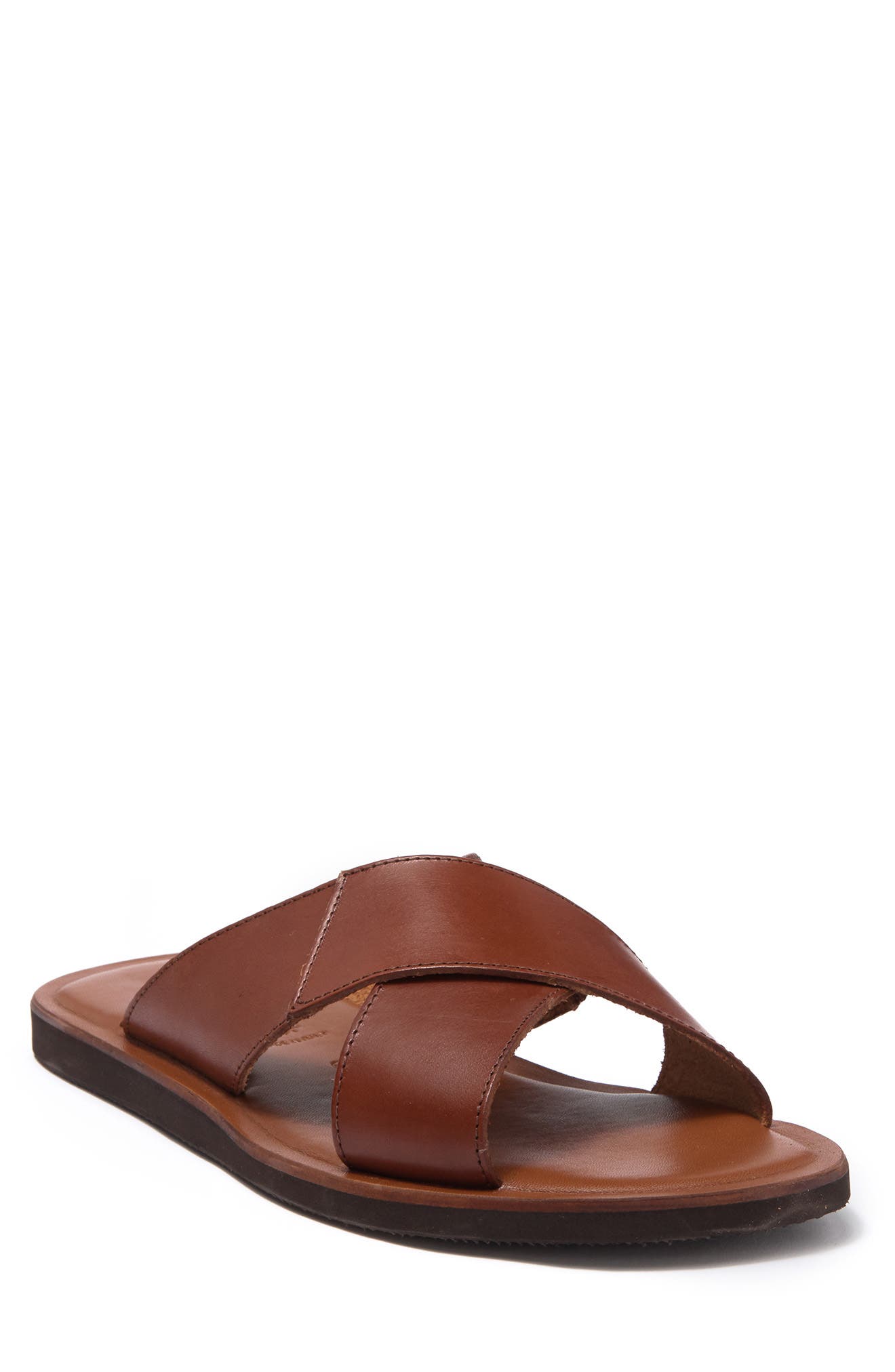 To Boot New York Miramare Leather Slide Sandal In Cognac
