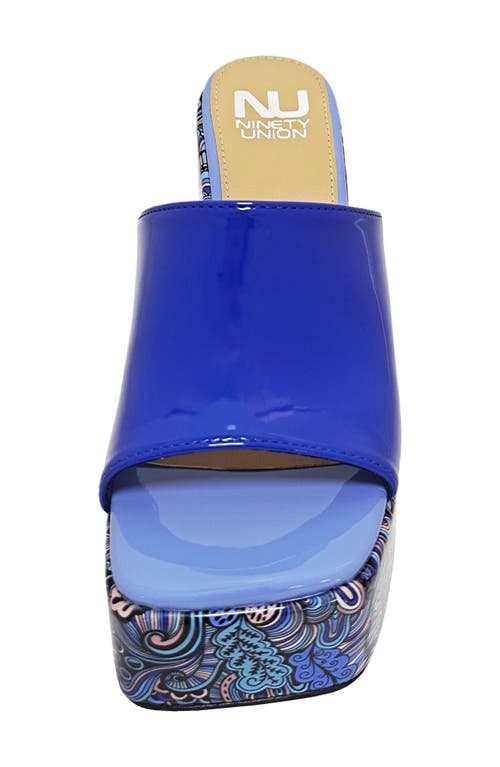 Ninety Union Porto Platform Sandal In Blue Multi