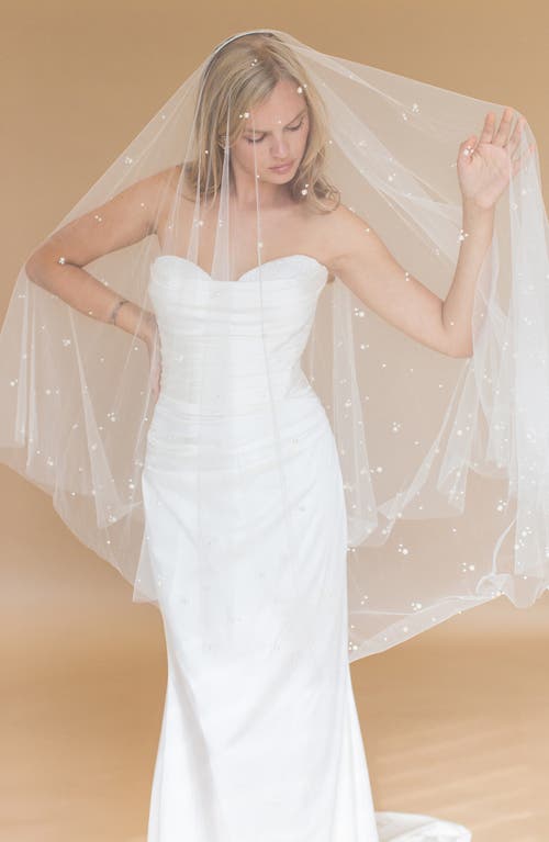Brides And Hairpins Brides & Hairpins Ilaria Imitation Pearl Fingertip Veil In Ivory