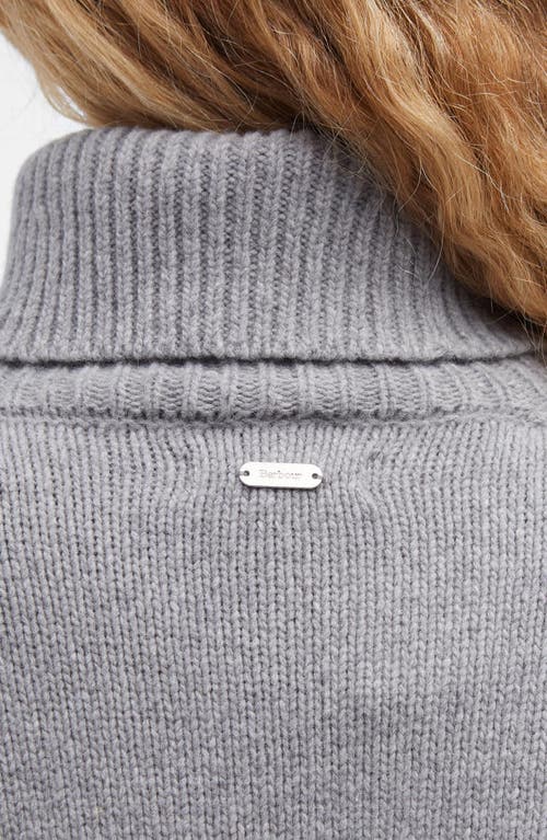 Barbour Beatrix Cable Stitch Long Sleeve Wool Blend Sweater Dress In Grey Marl