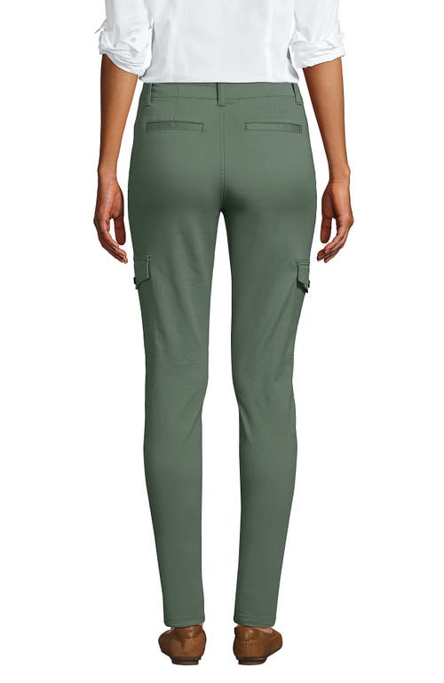 Shop Lands' End Mid Rise Slim Cargo Chino Pants In Lily Pad Green