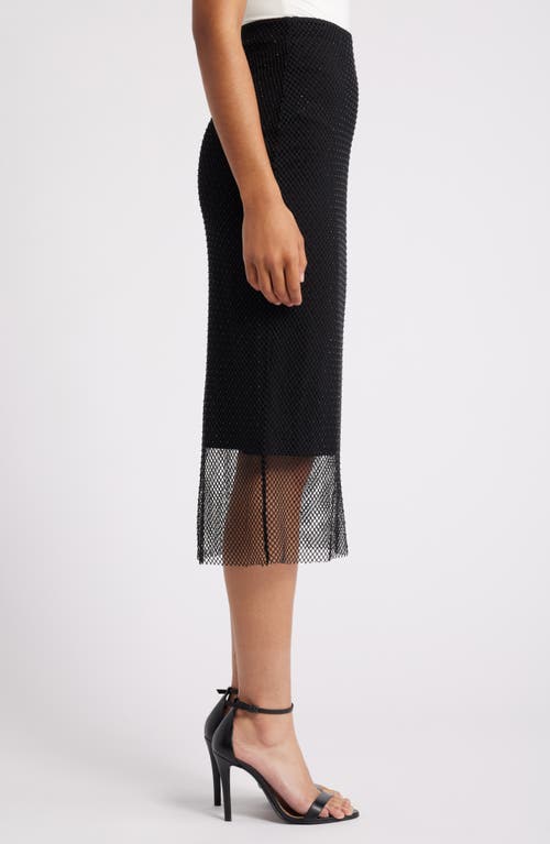 Shop Anne Klein Mesh Overlay Midi Skirt In Anne Black