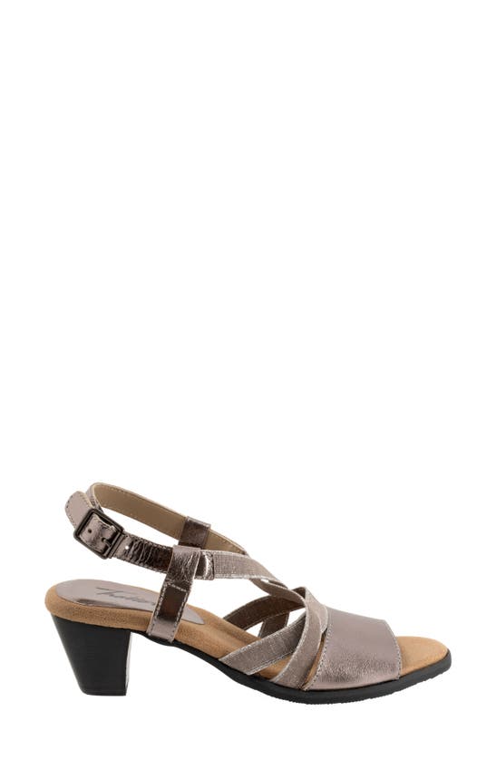 Shop Trotters Meadow Ankle Strap Sandal In Pewter