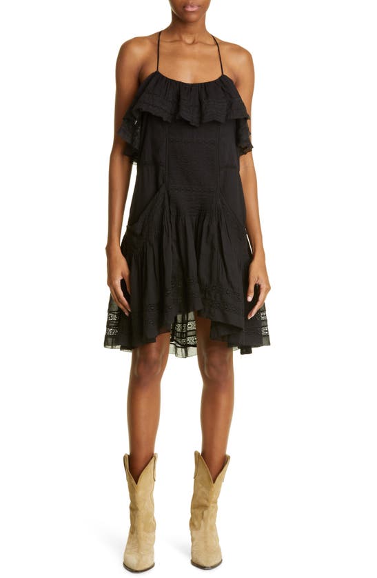 Isabel Marant Étoile Moly Tiered Broderie-anglaise Minidress In Black
