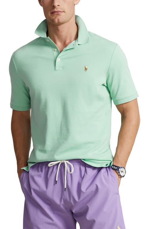 Polo Ralph Lauren Heathered Pima Cotton Polo in Resort Green Heather at Nordstrom, Size X-Large