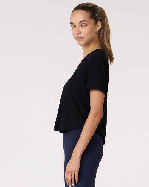 Shop Rebody Active Rebody Essentials V Neck Short Sleeve Top In Black