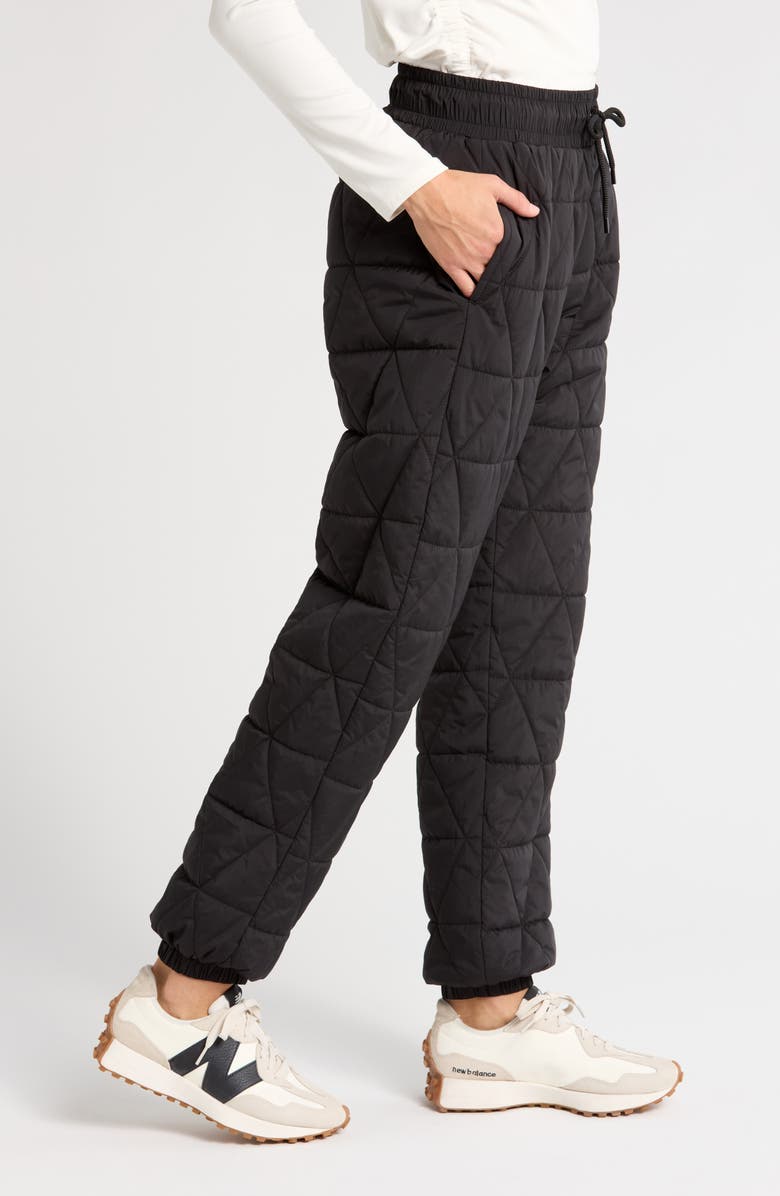 Zella Recycled Polyester Quilted Pants, Alternate, color, 