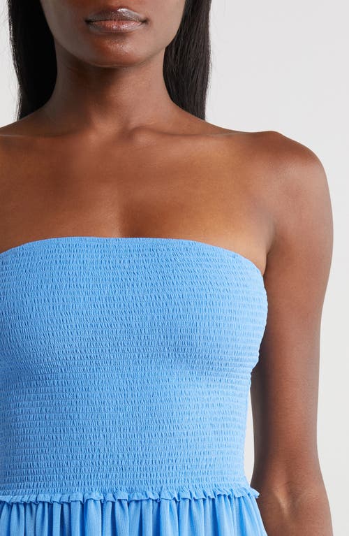 Ramy Brook Calista Strapless Georgette Cover-up Dress In Serene Blue