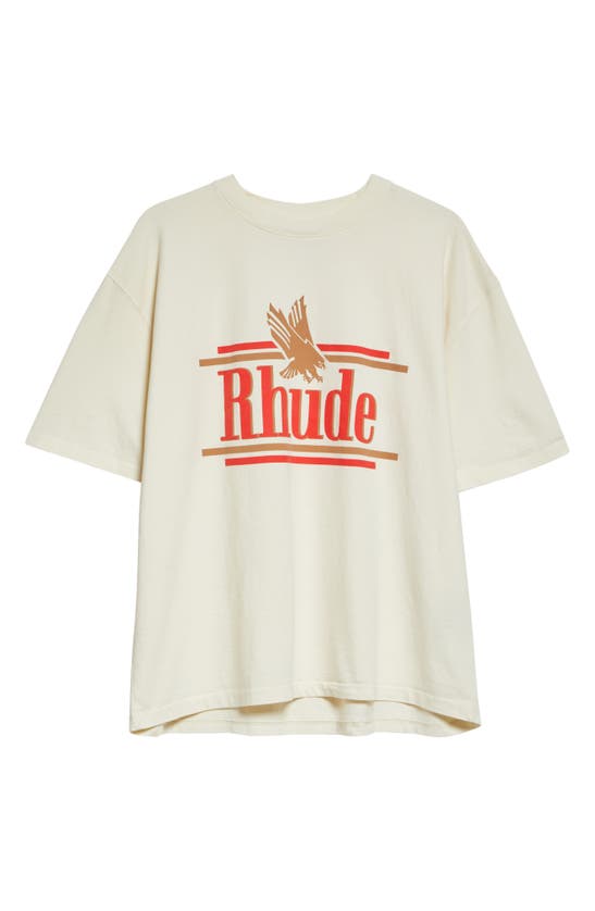 Shop Rhude Rossa Logo Graphic T-shirt In Vtg White