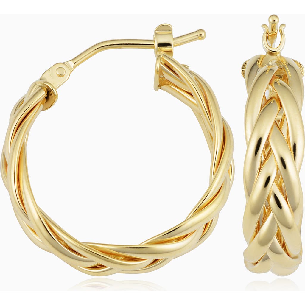 Oradina 14k Yellow Gold Caesar Midi Hoops In Yellow Gold