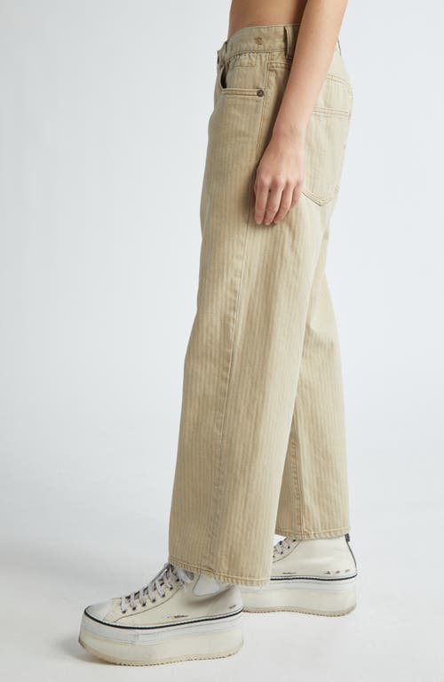 Shop R13 Herringbone Ex-boyfriend Jeans In Khaki Herringbone Twill