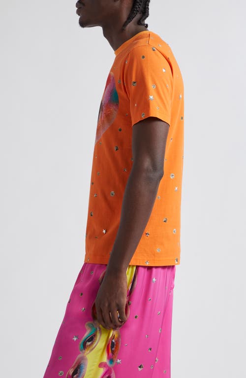 Shop Acne Studios Everest U Bovan Graphic T-shirt In Bright Orange