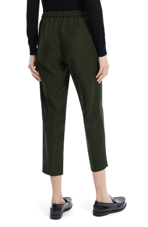 Shop Theory Trecca Virgin Wool Pull-on Pants In Hunter Green Melange