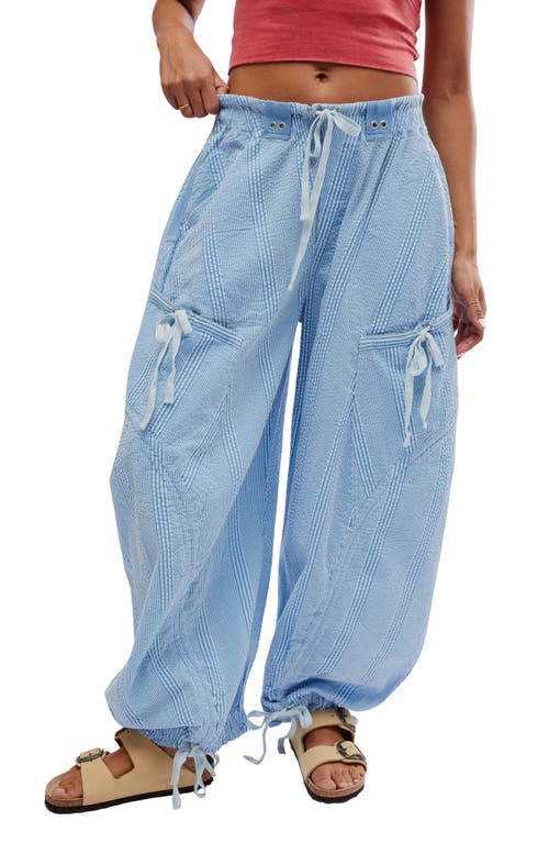 Free People Outta Sight Parachute Pants In Blue Combo