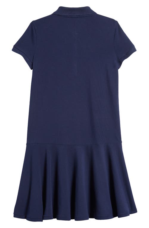 Shop Polo Ralph Lauren Kids' Stretch Cotton Mesh Polo Dress In Refined Navy