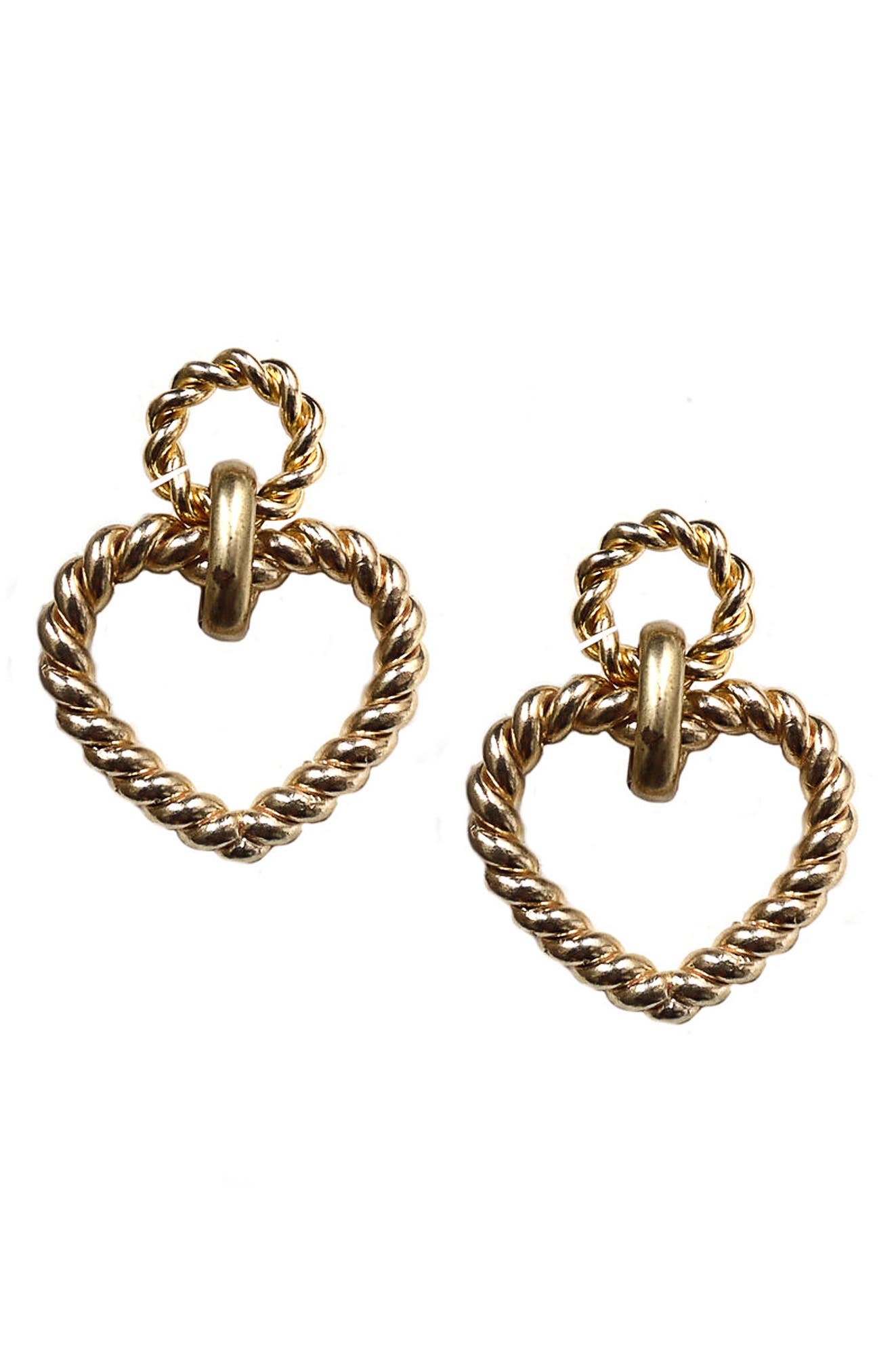 Laura Lombardi Bambola Heart Drop Earrings in Brass at Nordstrom