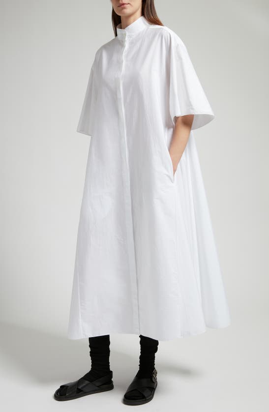 Shop The Row Bredel Cotton Poplin Midi Shirtdress In White