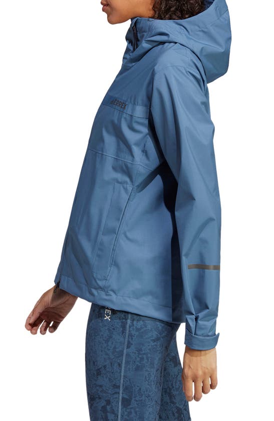 Shop Adidas Originals Terrex Multi Rain.rdy Waterproof Hooded Rain Jacket In Wonder Steel