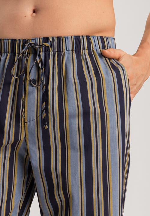 Shop Hanro Night And Day 100% Woven Cotton Pants In Ocean Stripe