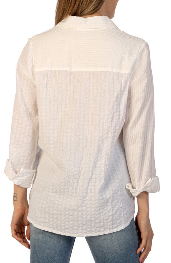 KUT FROM THE KLOTH KUT FROM THE KLOTH TEXTURE STRIPE COTTON BUTTON-UP SHIRT