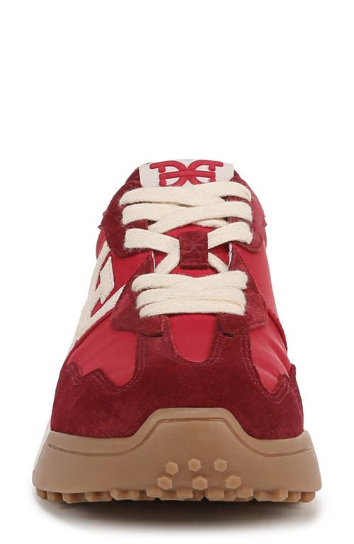 Sam Edelman Langley Sneaker In Deep Scarlet