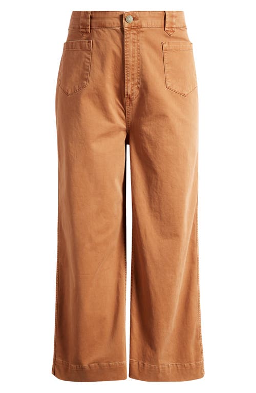 Utility Relaxed Fit Straight Leg Ankle Jeans in Washed Sahara