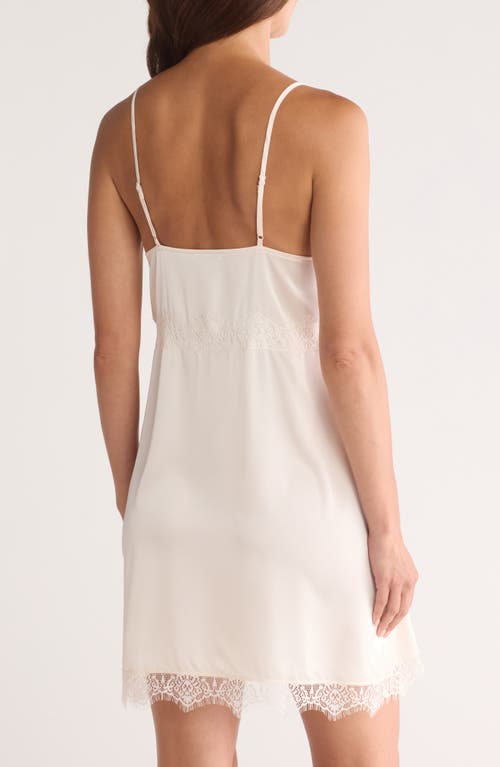 Simone Perele Lace Trim Satin Chemise In Sakura Pink