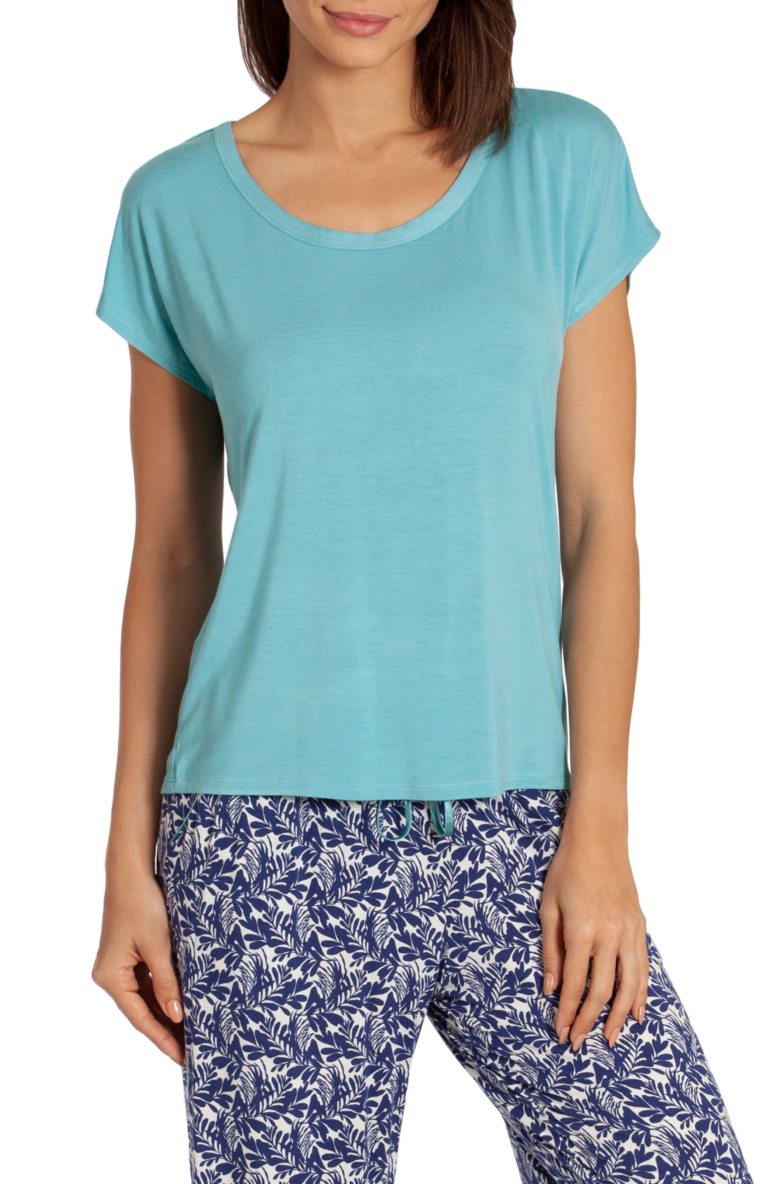In Bloom By Jonquil Kauai Short Sleeve Pajama Top, Blue
