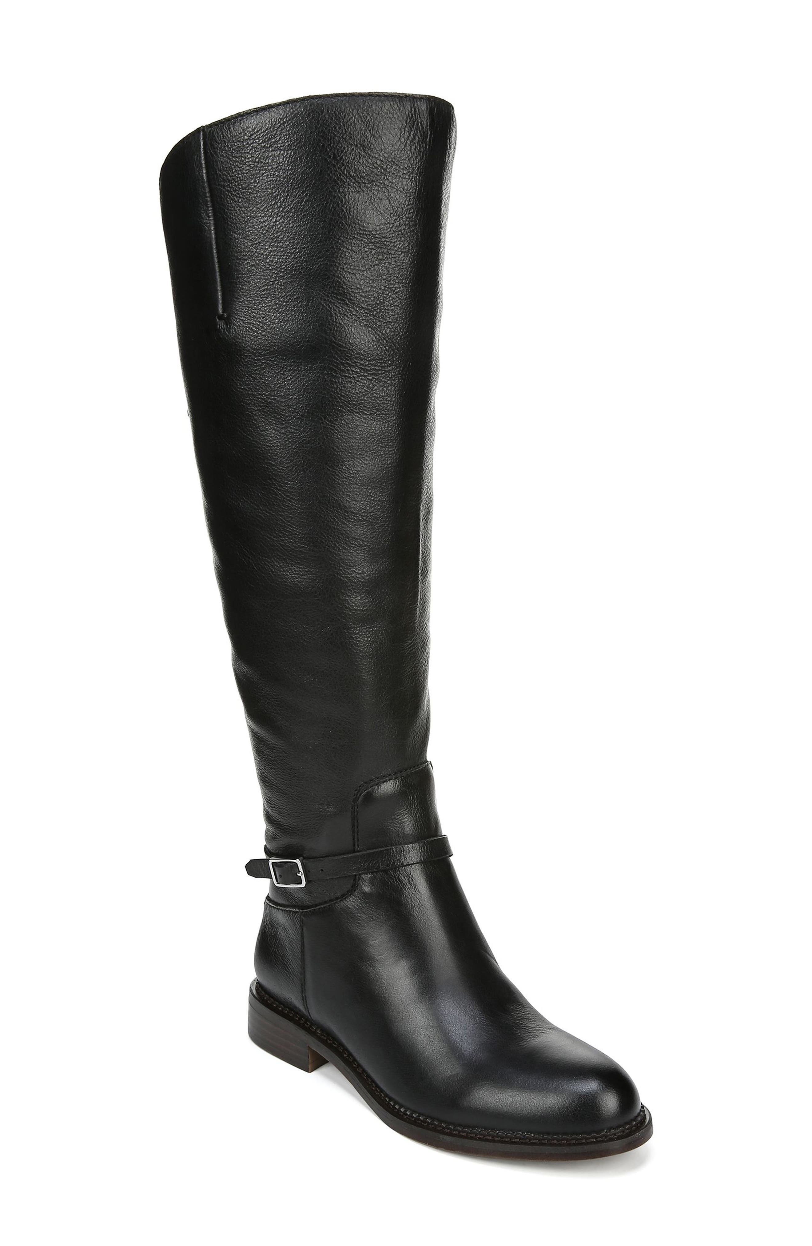 black leather riding boots wide calf