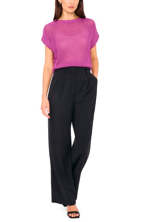 Shop Halogenr Halogen(r) Open Stitch Cotton Crop Sweater Vest In Vivid Plum Purple