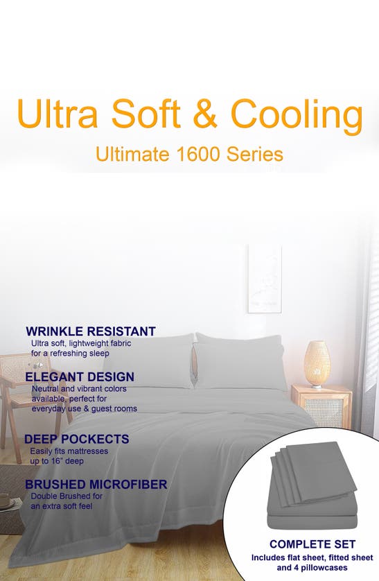 Luxury Home Brushed Microfiber Sheet Set In Light Gray