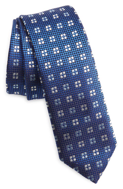 Hugo Boss Boss Geometric Silk Tie In Blue