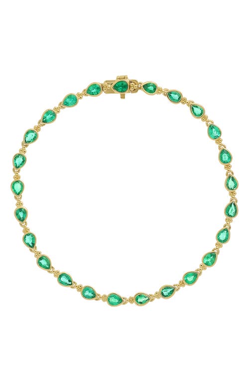 Bony Levy El Mar Station Bracelet in 18K Yellow Gold - Emerald at Nordstrom, Size 7