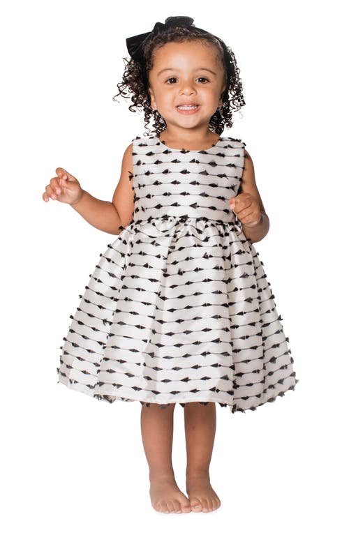 Shop Popatu Kids' Plumetis Sleeveless Dress In White/black