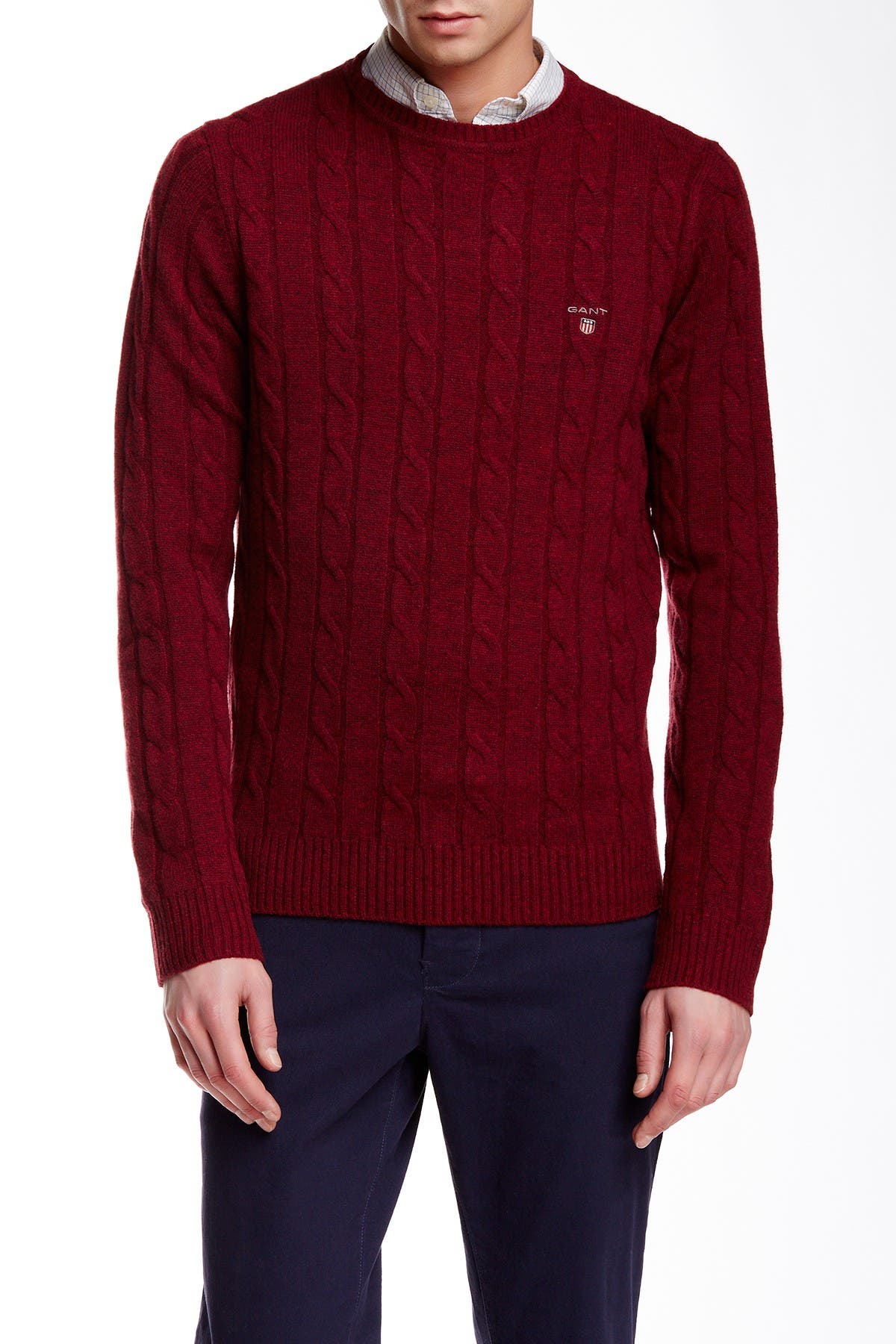 mens gant cable knit jumper