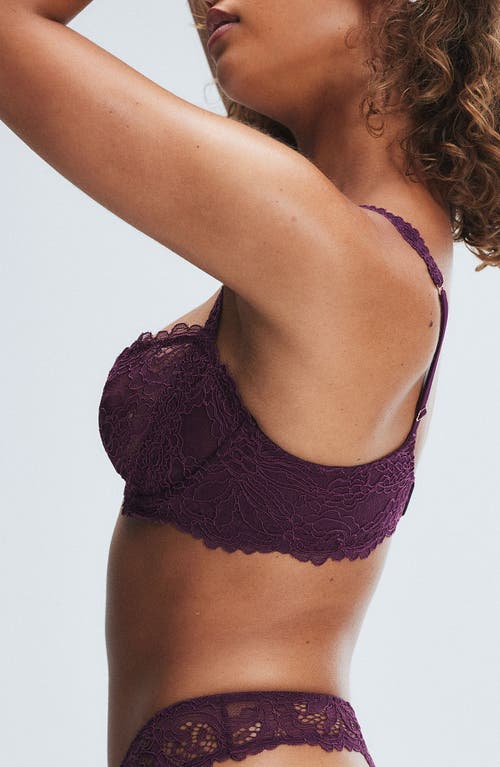 Shop Savage X Fenty Romantic Corded Lace Unlined Balconette Bra In Purple Persuasion