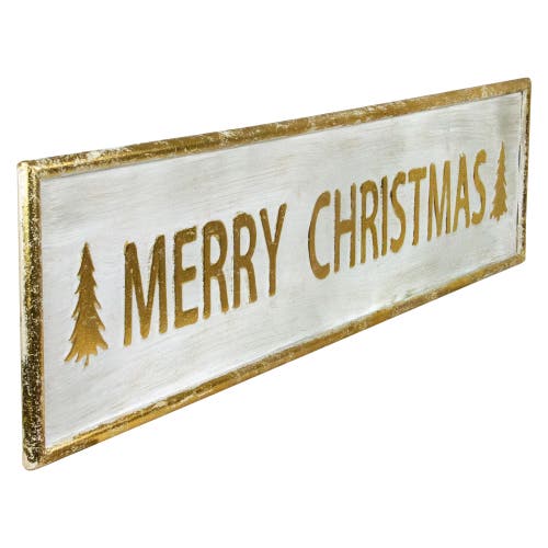 Northlight 48" Metallic Gold Merry Christmas Metal Wall Sign In Gold