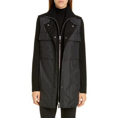 Lafayette 148 New York Willis Vest With Knit Dickey, Black