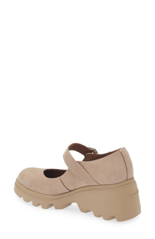 Shop Wonders Wedge Mary Jane In Taupe Nubuck