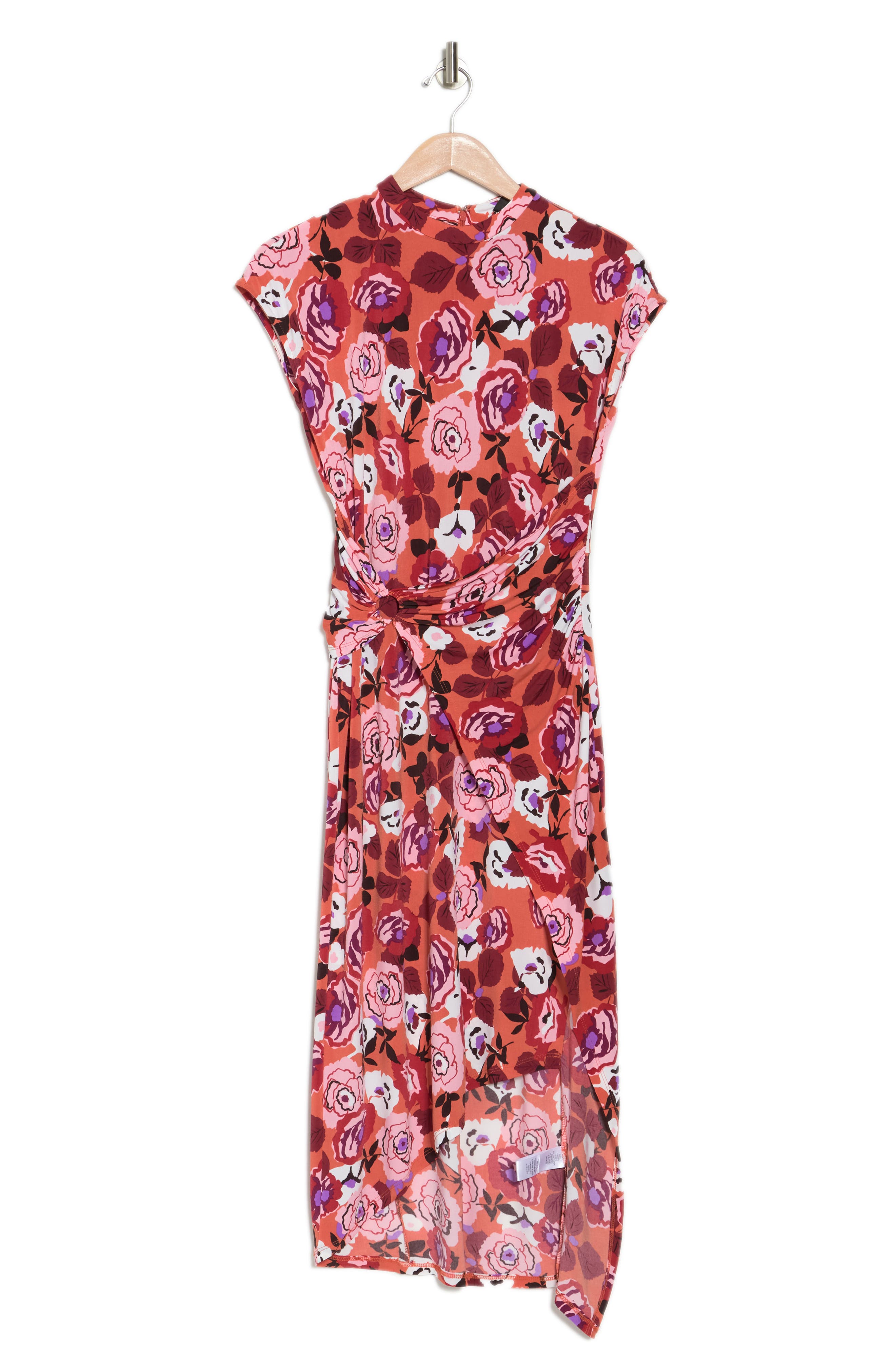 Donna Morgan - D6318M Floral Print Jewel Neck Ruffled A-line Dress main image 0