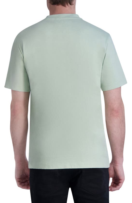 Shop Karl Lagerfeld Paris Logo Cotton Graphic T-shirt In Mint