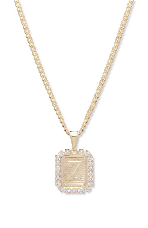 Royal Initial Card Necklace in Gold- Z