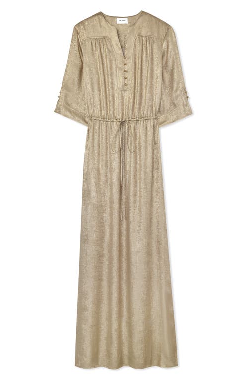 St John St. John Collection Metallic Tie Waist Gown In Champagne